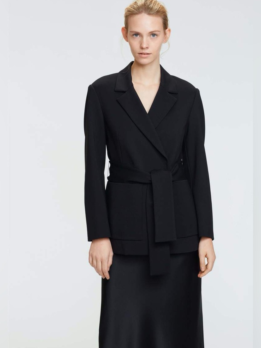 Dorothee Schumacher Black Emotional Essence Belted Jacket XS